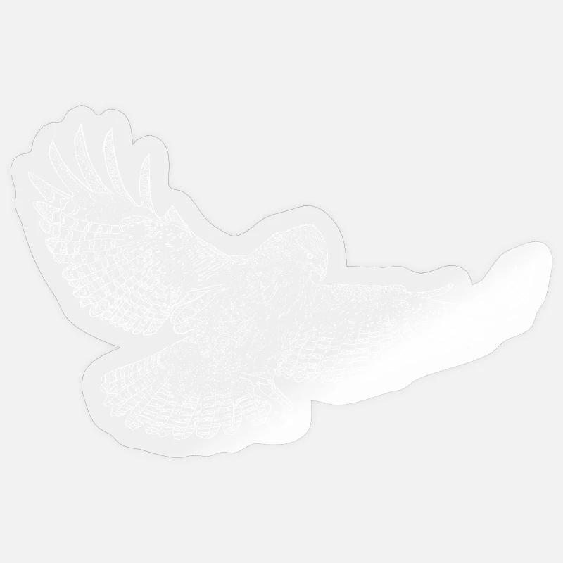 Mäusebussard, Greifvogel gezeichnet (stilisiert) - Sticker Größe S (10 x 10 cm) - Transparent glänzend