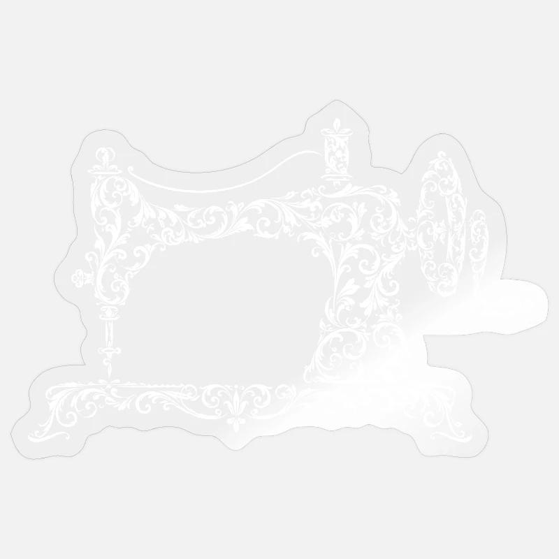 sewing machine - Sticker size S (10 x 10 cm) - transparent glossy