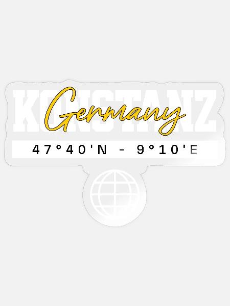 Konstanz Deutschland Koordinaten Reise Souvenir - Sticker Größe S (10 x 10 cm) - Transparent glänzend
