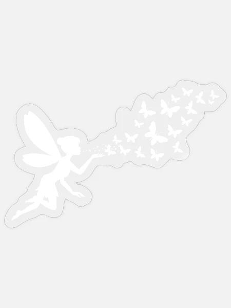 Schmetterlingdesign Pusteblumen Wiese Herzen Feen - Sticker Größe S (10 x 10 cm) - Transparent glänzend