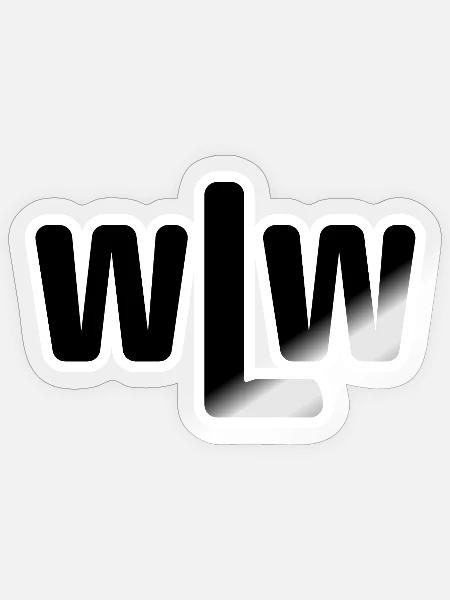 Wlw Outline Logo Stil - Sticker Größe S (10 x 10 cm) - Transparent glänzend