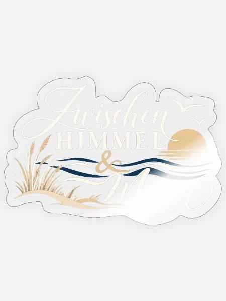 Zwischen Himmel & Meer - Sticker Größe S (10 x 10 cm) - Transparent glänzend