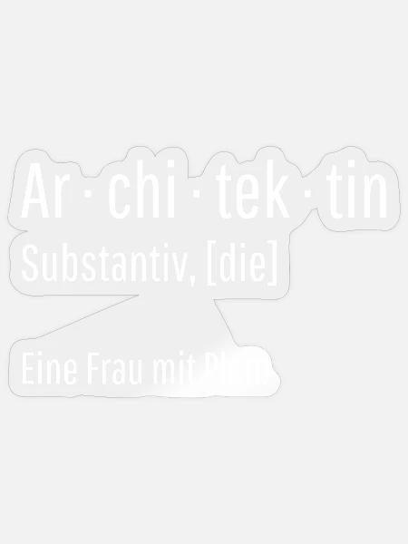 Architektin Substantiv Definition Geschenk - Sticker Größe S (10 x 10 cm) - Transparent glänzend