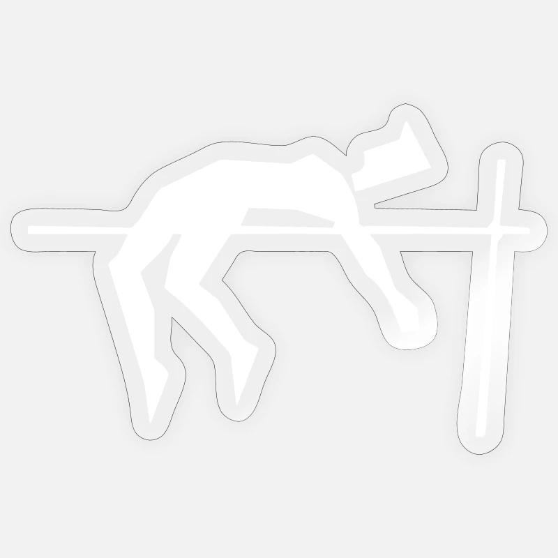 Saut en hauteur - design - Sticker taille S (10 x 10 cm) - brillant transparent