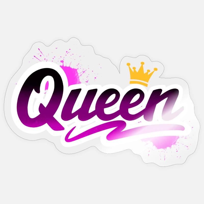Queen - Sticker Größe S (10 x 10 cm) - Transparent glänzend