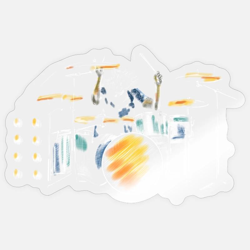 drummer - Sticker size S (10 x 10 cm) - transparent glossy
