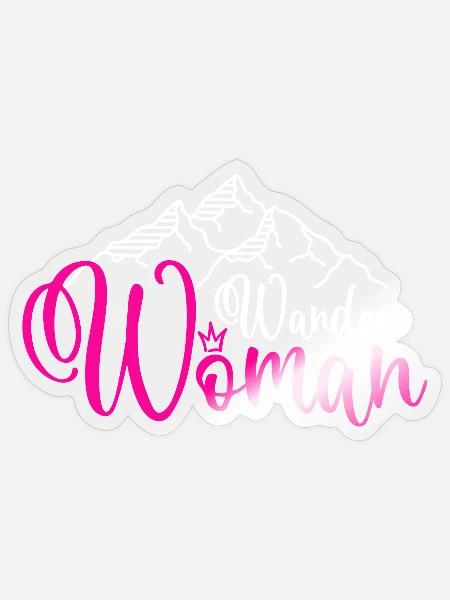 Wander Woman Wandern Berge Wanderwoman - Sticker Größe S (10 x 10 cm) - Transparent glänzend