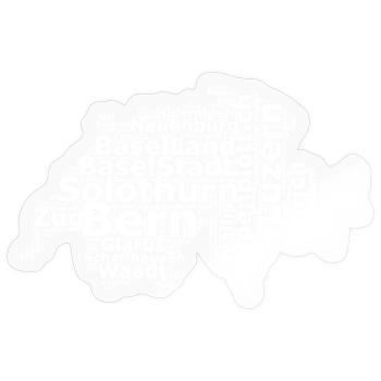 Schweiz Mundart weiss - Sticker Größe S (10 x 10 cm) - Transparent glänzend - Vorne