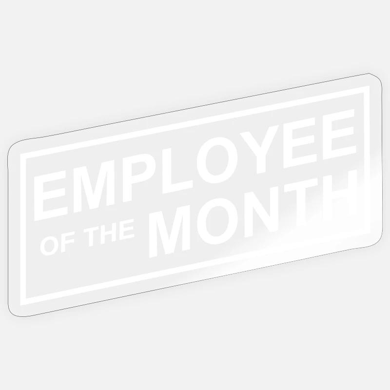 Mitarbeiter des Monats - Sticker Größe S (10 x 10 cm) - Transparent glänzend