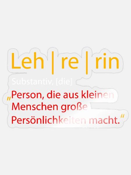 Lehrerin - Sticker Größe S (10 x 10 cm) - Transparent glänzend