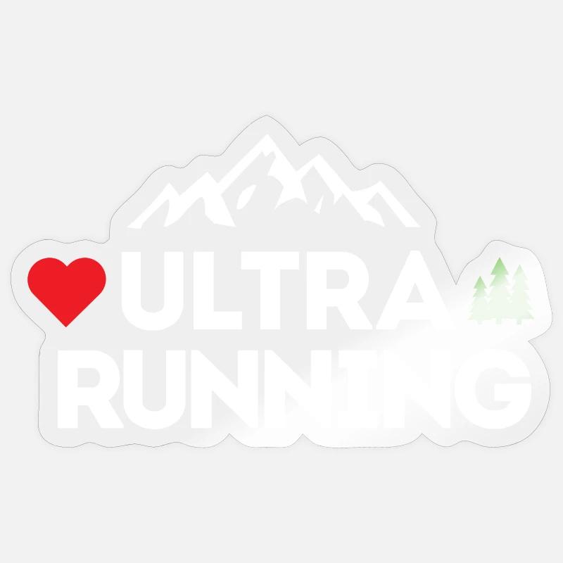 Ultra Running – Mon amour - Sticker taille S (10 x 10 cm) - brillant transparent