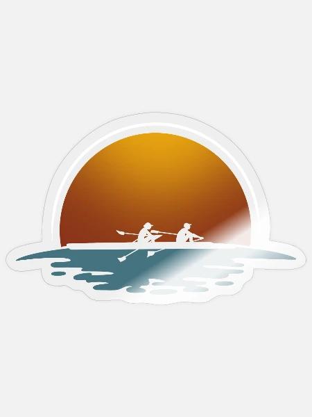 Rudern Ruderer Ruderboot - Sticker Größe S (10 x 10 cm) - Transparent glänzend