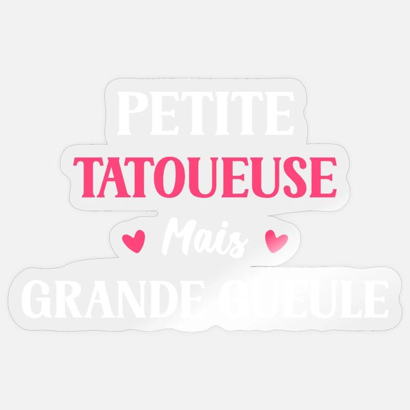 tatoueuse - Sticker taille S (10 x 10 cm) - brillant transparent