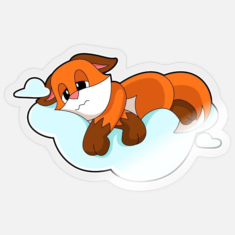 Fox Clouds - Sticker size S (10 x 10 cm) - transparent glossy