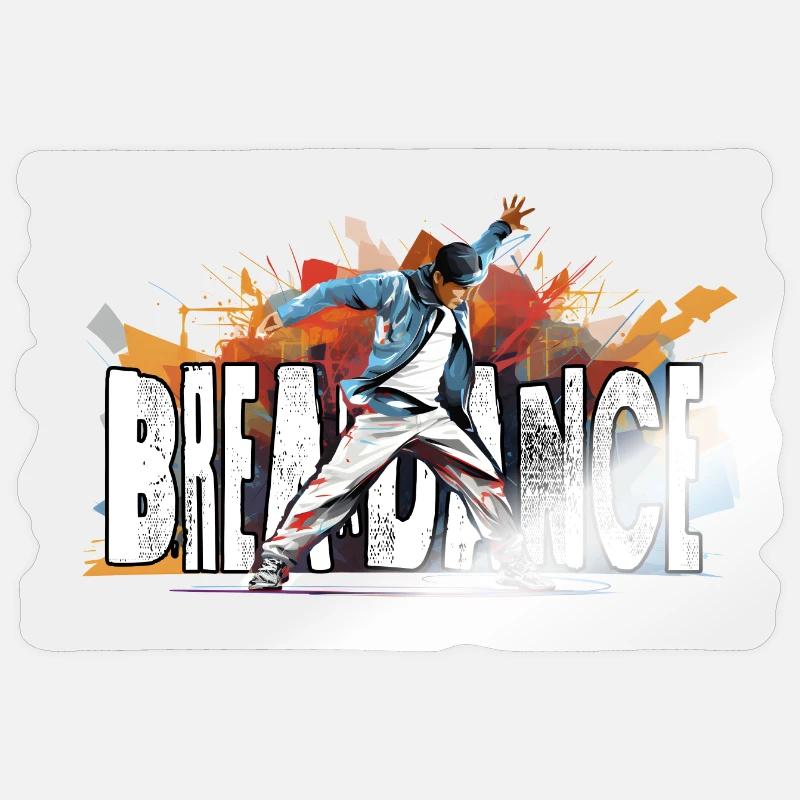 Breakdance Breakdancer Bboy - Sticker taille S (10 x 10 cm) - brillant transparent