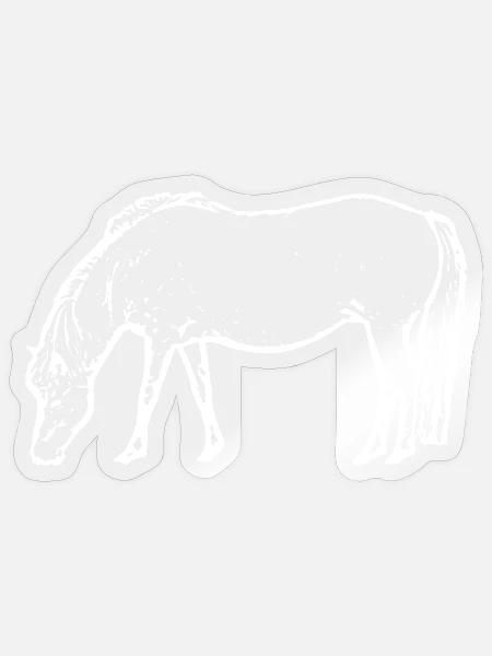 weißes Pferd weiß Pferde T-shirt Geschenk Reiter - Sticker Größe S (10 x 10 cm) - Transparent glänzend