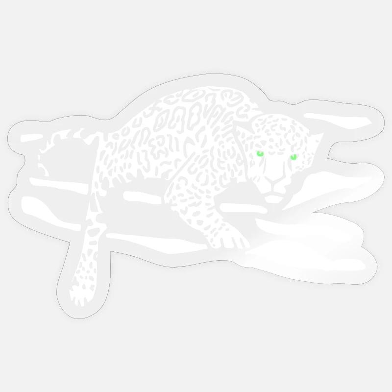 Leopard Jump Silhouette Sticker size S (10 x 10 cm)