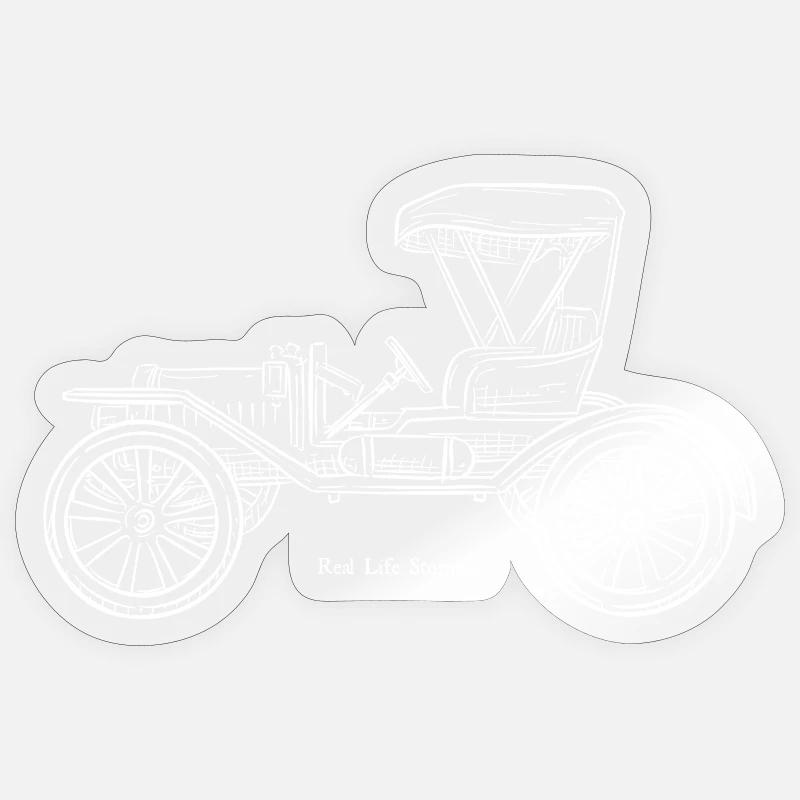 Oldtimer Blaupause Linie Kunst Sticker Größe S (10 x 10 cm)