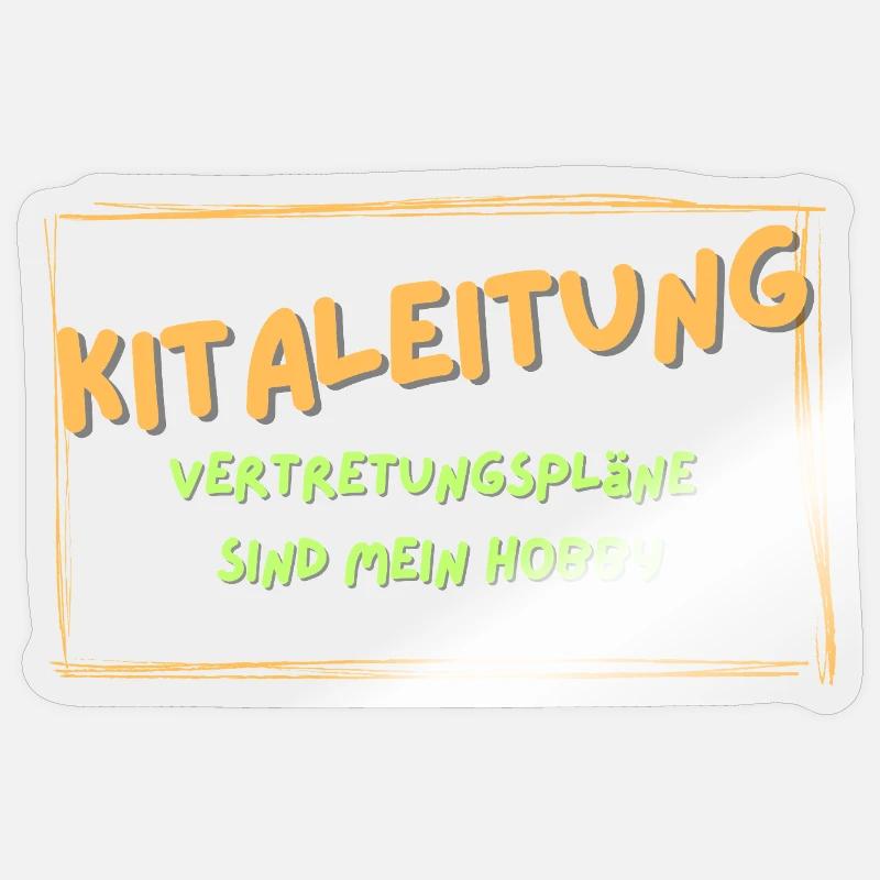 Kitaleitung liebt Vertretungspläne - Sticker Größe S (10 x 10 cm) - Transparent glänzend