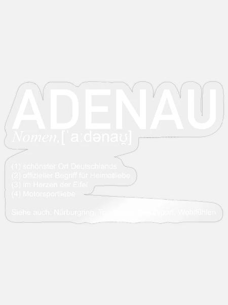 Adenau [Bedeutung] (weiß) - Sticker Größe S (10 x 10 cm) - Transparent glänzend