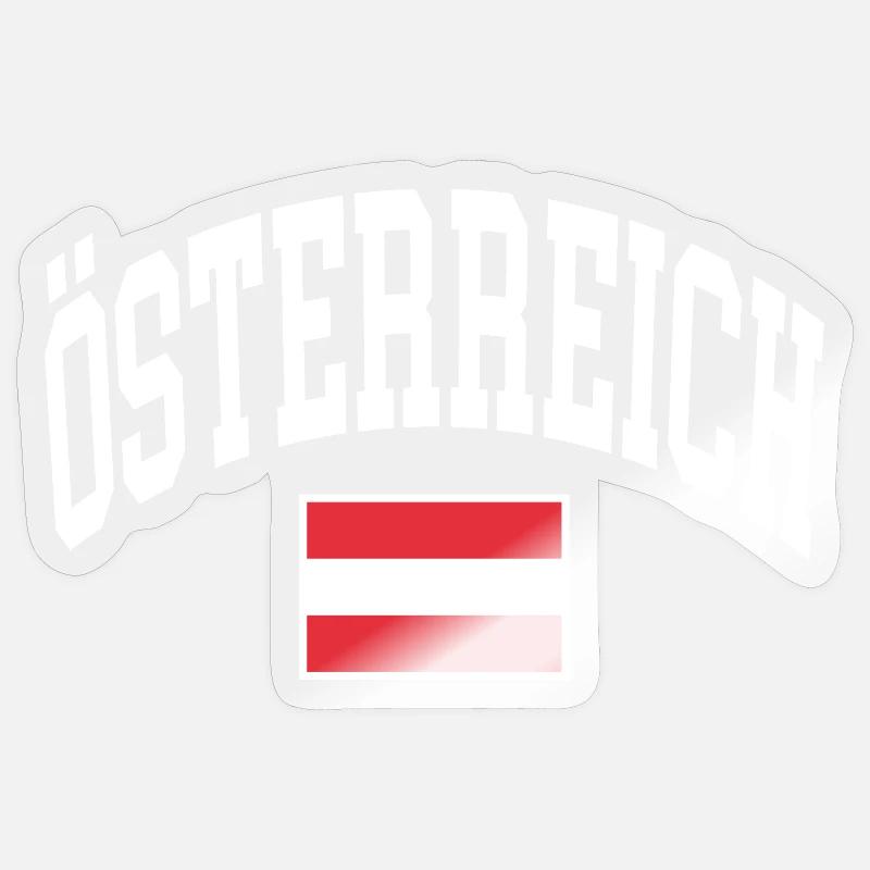 Drapeau de l’Autriche - Sticker taille S (10 x 10 cm) - brillant transparent