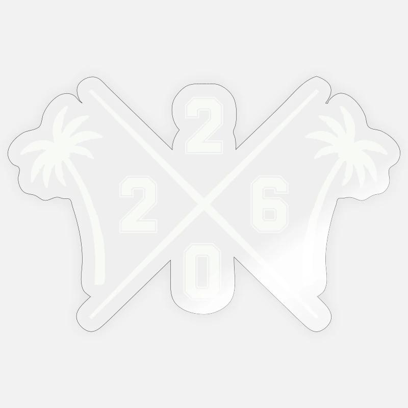 Année rétro tropicale 2026 - Sticker taille S (10 x 10 cm) - brillant transparent