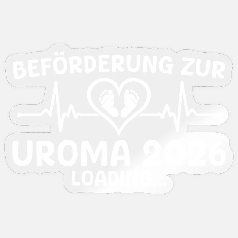 Werdende Uroma 2026 loading - Urgroßmutter - Sticker Größe S (10 x 10 cm) - Transparent glänzend