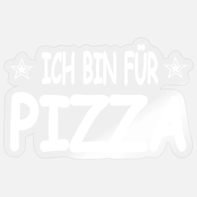 Pizza - Sticker Größe S (10 x 10 cm) - Transparent glänzend