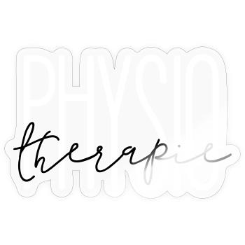 Stilvolles Design für Physiotherapie Abteilung - Sticker Größe S (10 x 10 cm) - Transparent glänzend - Vorne