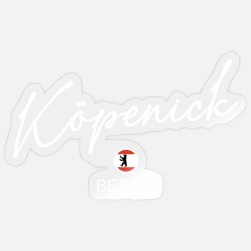 Köpenick - Berlin Flagge - Berliner Bär - Sticker Größe S (10 x 10 cm) - Transparent glänzend