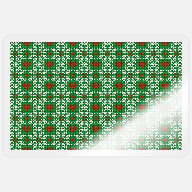 Knitted Christmas pattern - Sticker size S (10 x 10 cm) - transparent glossy