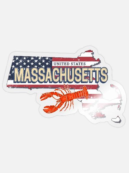 Massachusetts Vereinigte Staaten und USA Souvenir - Sticker Größe S (10 x 10 cm) - Transparent glänzend
