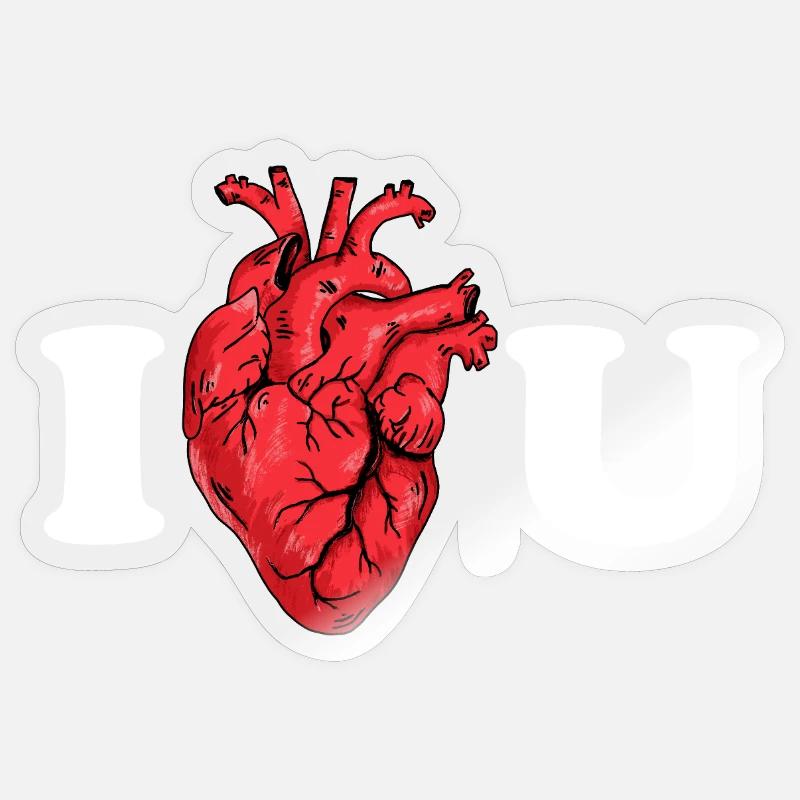 Wahre Liebe als anatomisches Statement - Sticker Größe S (10 x 10 cm) - Transparent glänzend