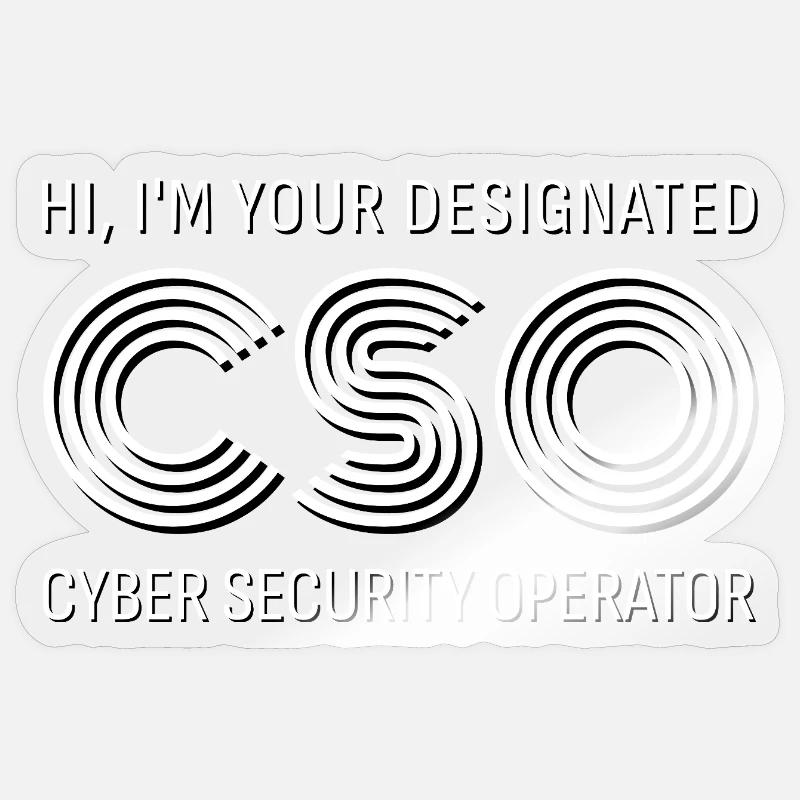 CSO Cyber Security Operator - Sticker Größe S (10 x 10 cm) - Transparent glänzend