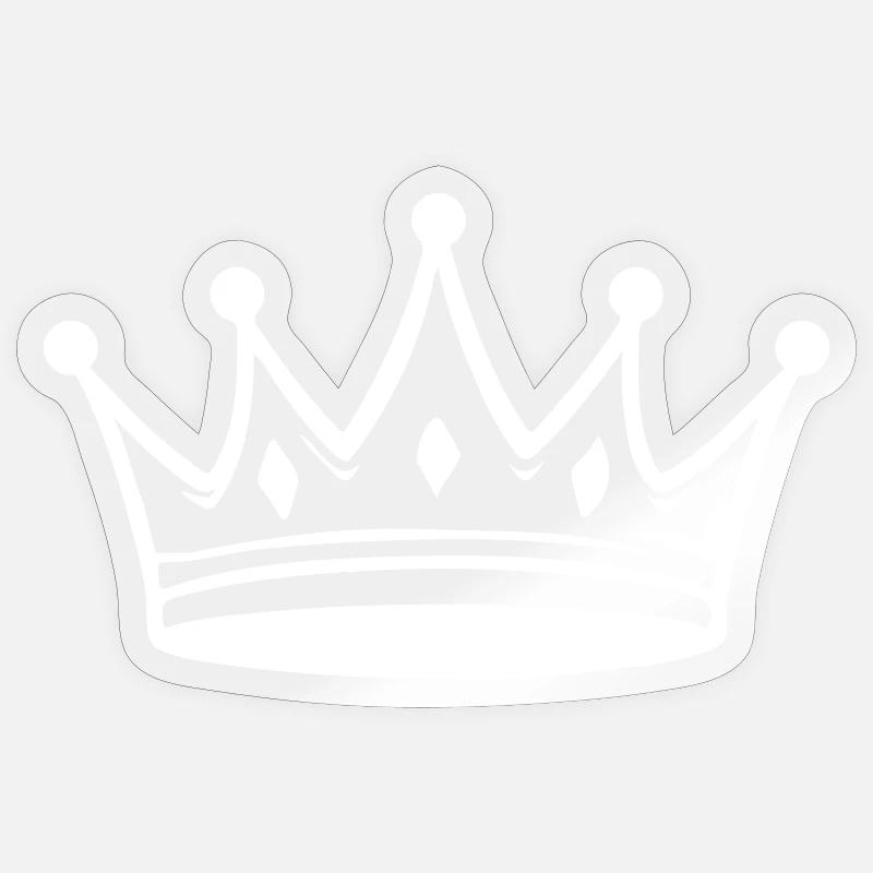 Roi royal de la couronne - Sticker taille S (10 x 10 cm) - brillant transparent