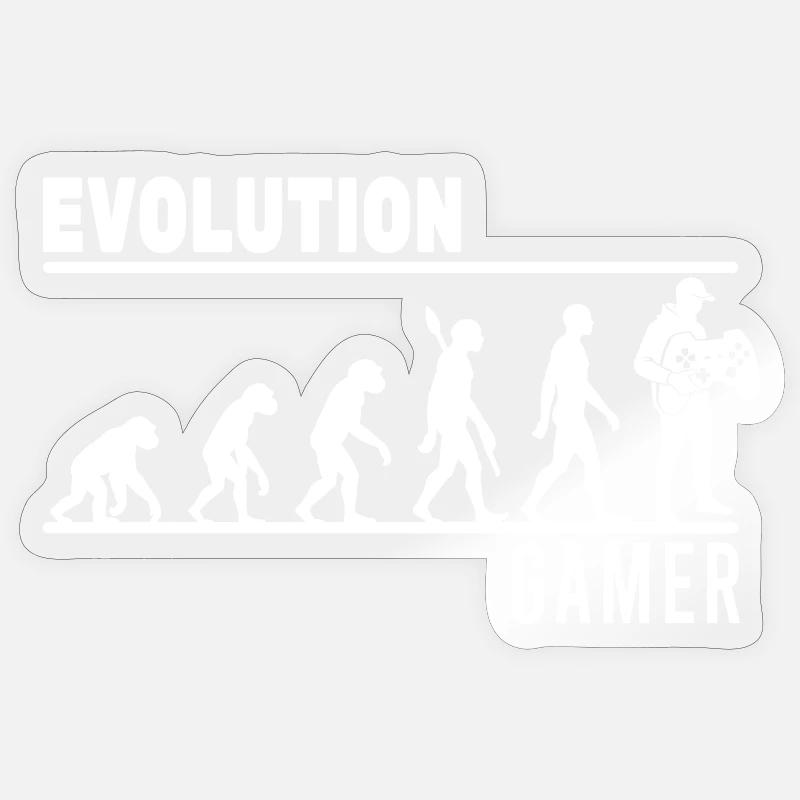 evolution gamer - Sticker Größe S (10 x 10 cm) - Transparent glänzend