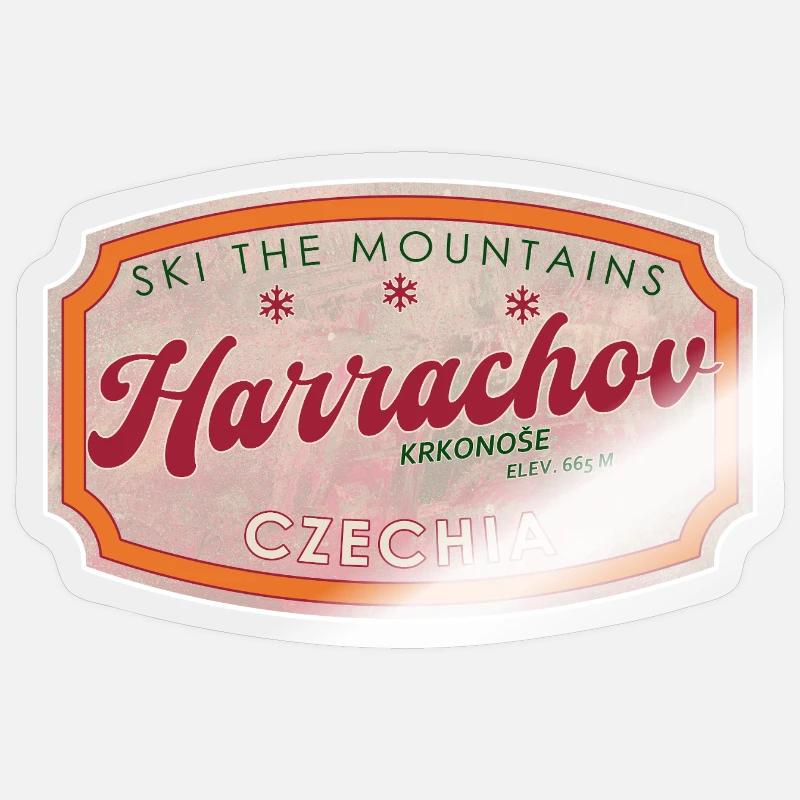 Harrachov Tchèque Label de ski tchèque Rétro Sticker taille S (10 x 10 cm)