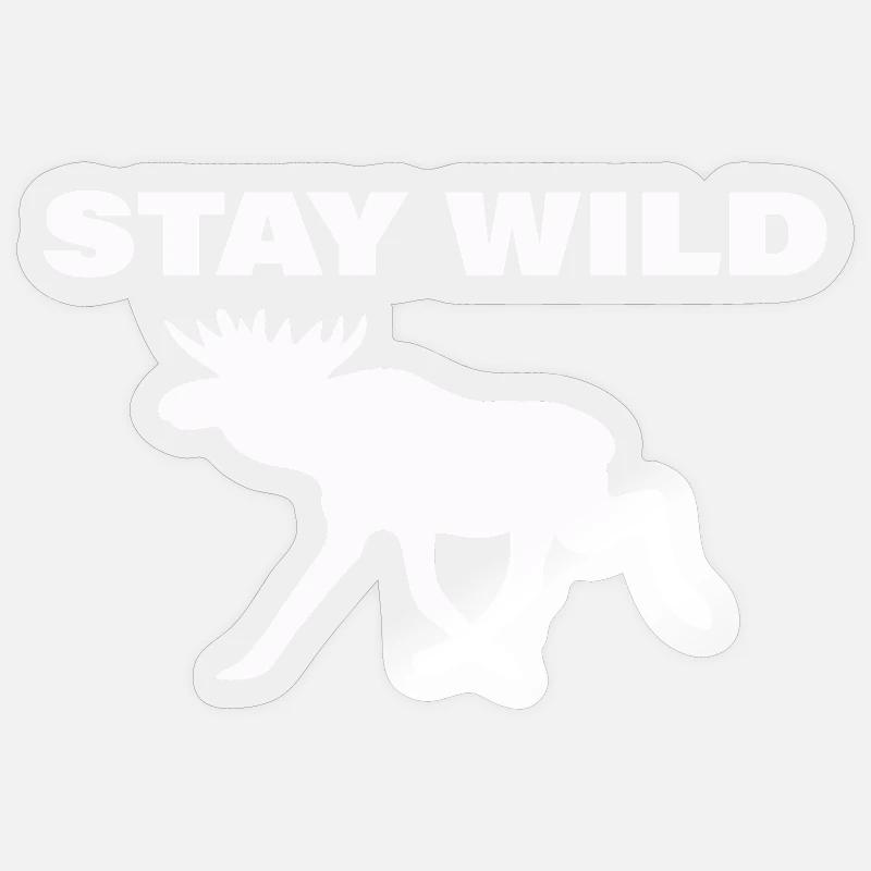Restez sauvage - Sticker taille S (10 x 10 cm) - brillant transparent