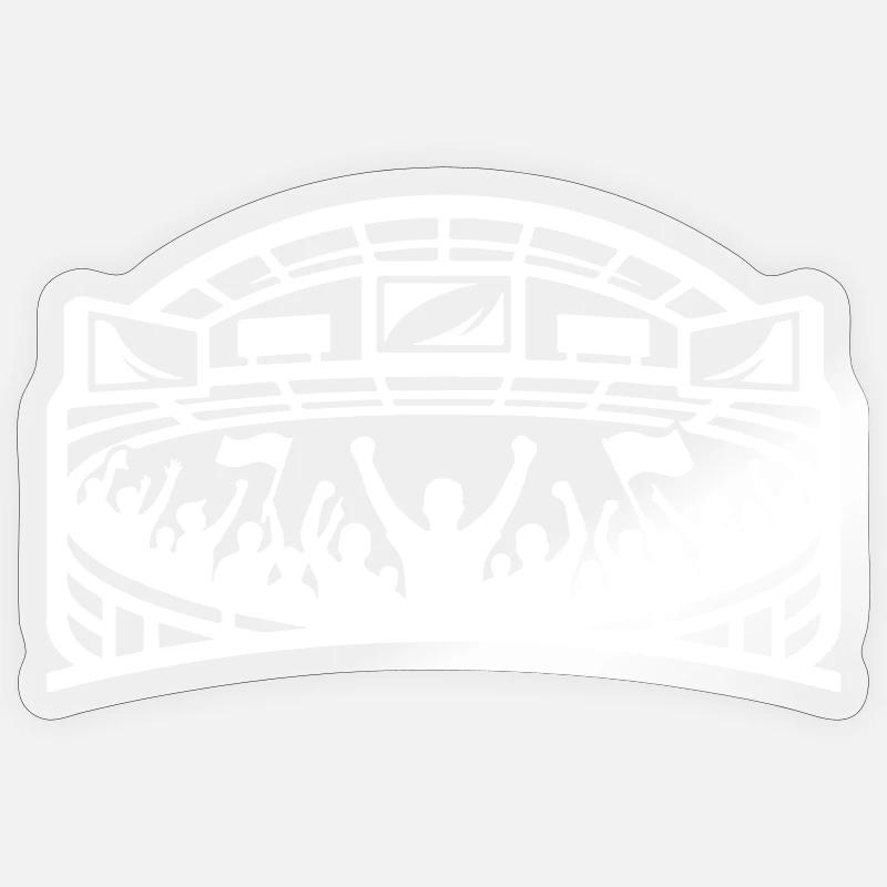 Silhouette des supporters du stade - Sticker taille S (10 x 10 cm) - brillant transparent