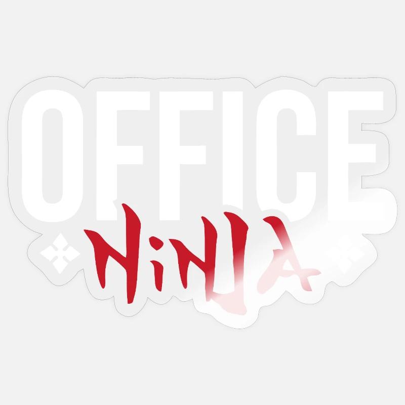 Ninja de bureau - Sticker taille S (10 x 10 cm) - brillant transparent