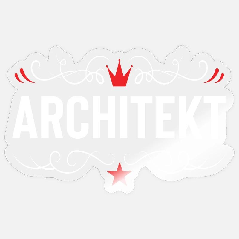 Architekt Beruf - Sticker Größe S (10 x 10 cm) - Transparent glänzend