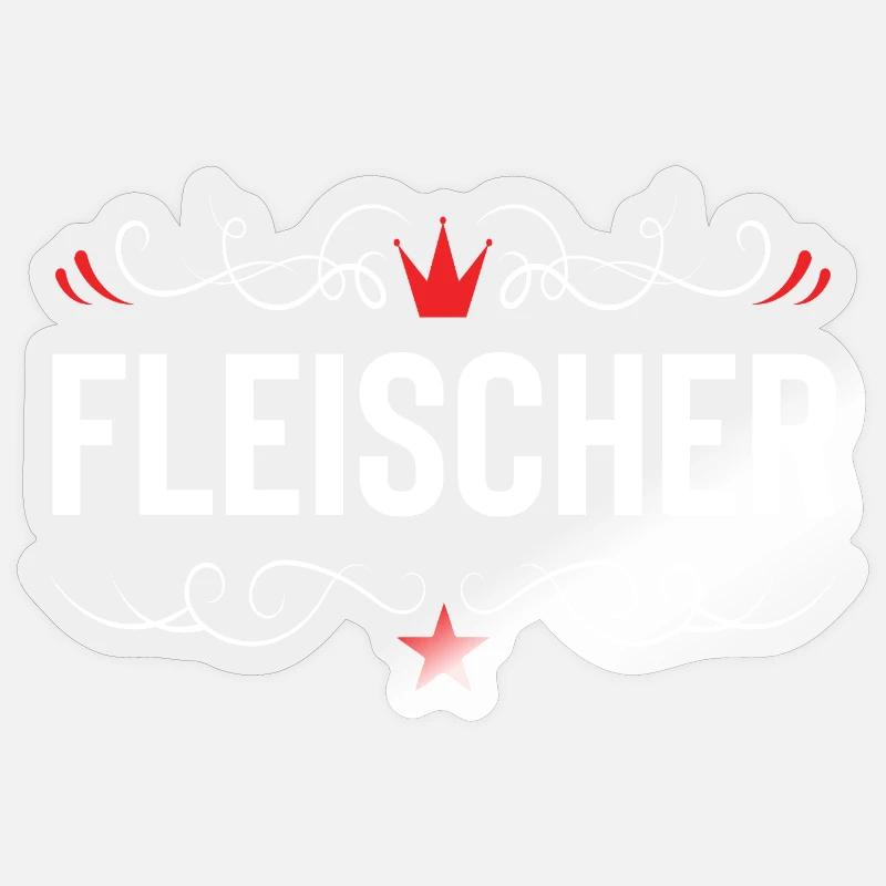 Fleischer Beruf - Sticker Größe S (10 x 10 cm) - Transparent glänzend