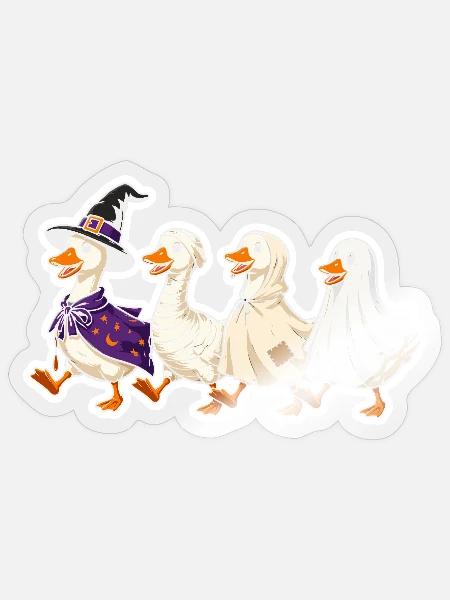 Hexenenten Parade - Sticker Größe S (10 x 10 cm) - Transparent glänzend