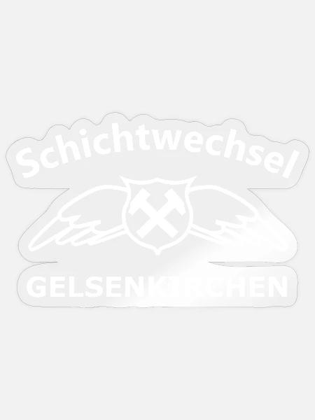 Schichtwechsel Gelsenkirchen Abzeichen Flügel - Sticker Größe S (10 x 10 cm) - Transparent glänzend