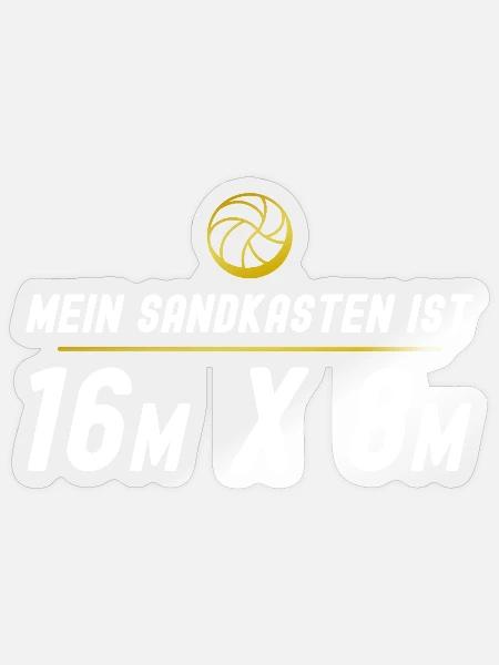 Beachvolleyball Spruch - Sticker Größe S (10 x 10 cm) - Transparent glänzend