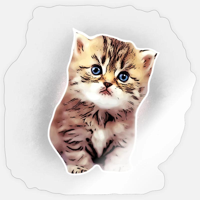 Gatto - Sticker formato S (10 x 10 cm) - trasparente lucido