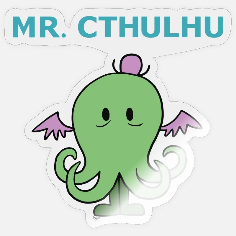 Mr Cthulhu - Sticker taille S (10 x 10 cm) - brillant transparent