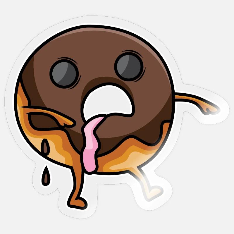 Zombie-Donut - Sticker Größe S (10 x 10 cm) - Transparent glänzend