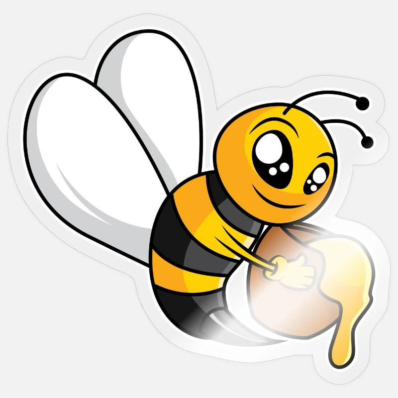 Industrious Honey Bee - Design - Sticker size S (10 x 10 cm) - transparent glossy