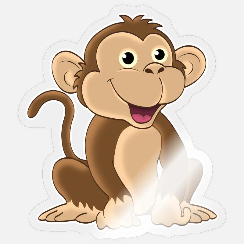 funny monkey - design - Sticker size S (10 x 10 cm) - transparent glossy